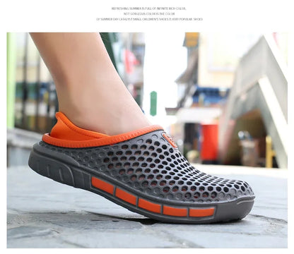 Summer Outdoor Men's Slippers Garden Clogs Male Casual Shoes Fashion Luxury Sandals Comfort Home Soft Slippers 40-47