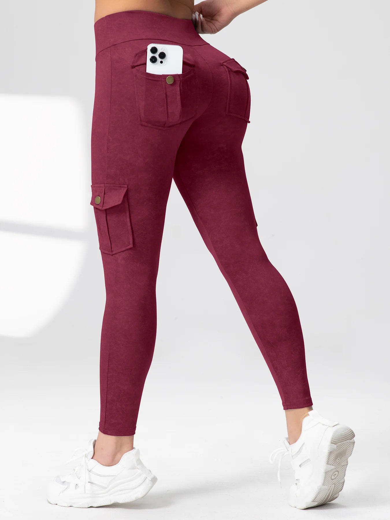 Camouflage Printed Women's Leggings With Pocket Sports Cargo Pants High Waist Slim Fit Tight Pants