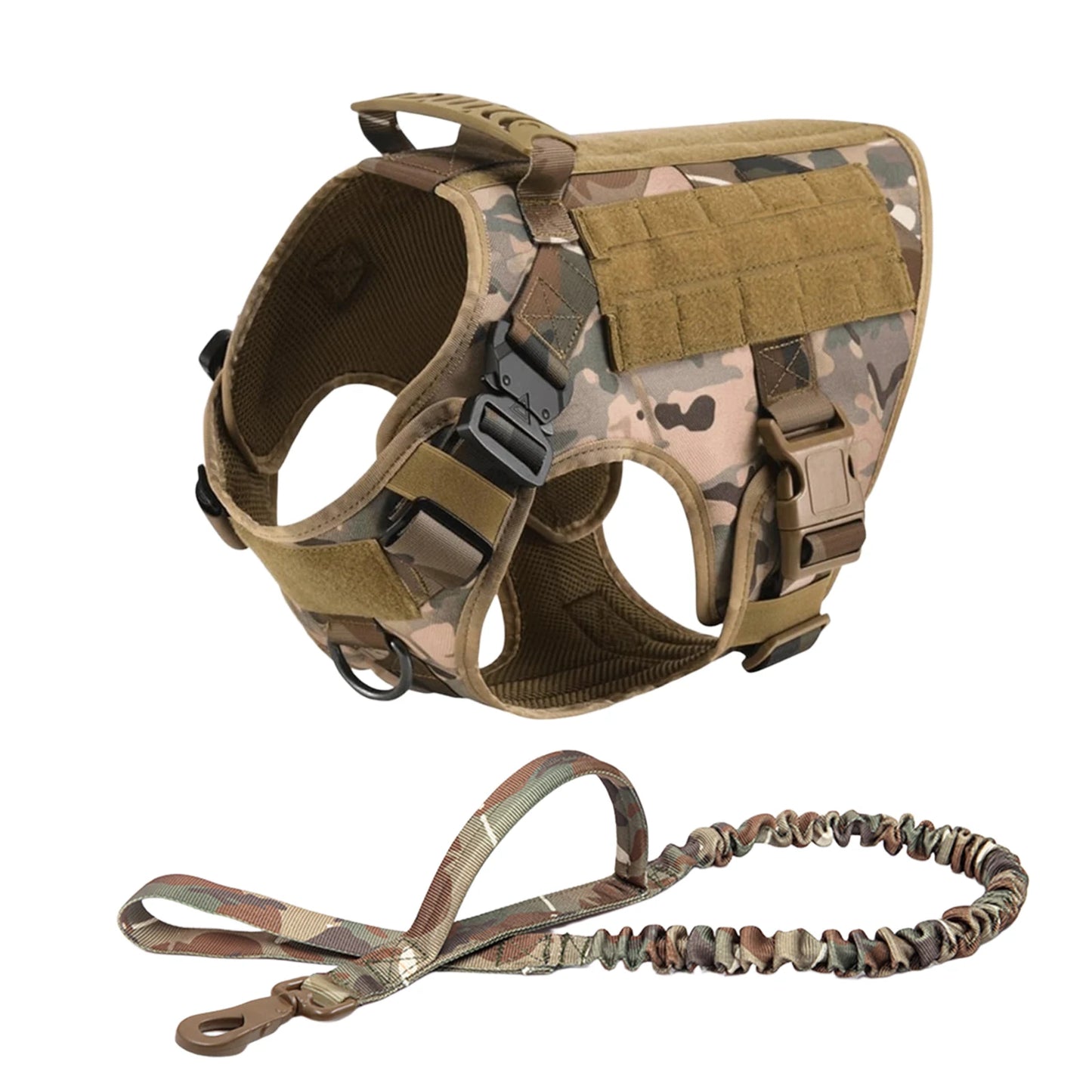 Dog Harness Collar Leash Molle Pouches For Medium Large Dogs Pet German Shepherd Training Walking Vest Tactical Dog Harnesses