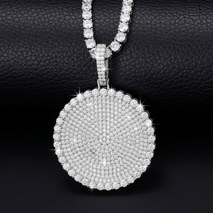 20/30/40mm Round D Color VVS Moissanite Pendant 925 Sterling Silver Necklaces Iced Out Shining Passed Diamond Test Wholesale