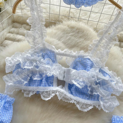Coquette Lace Lingerie Set Sexy Mesh Bodysuit Valentines Day Sleepwear Gothic Strappy Catsuit Intimate Nightwear Romper