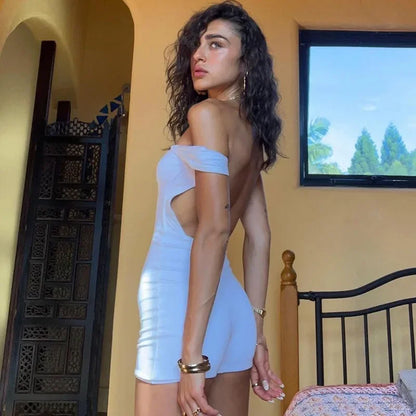 Backless Rompers Women Playsuit Short Jumpsuit Square Collar Monos Mujer Elegante Solid Bodysuit Backless One-pieces Y2k Clothes