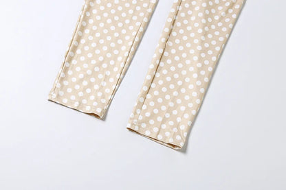 Nibber Hottie Women Dot Print 2 Piece Set Tracksuit Sexy Backless Halter Tank Tops+Leggings Matching Streetwear Stretch Outfits