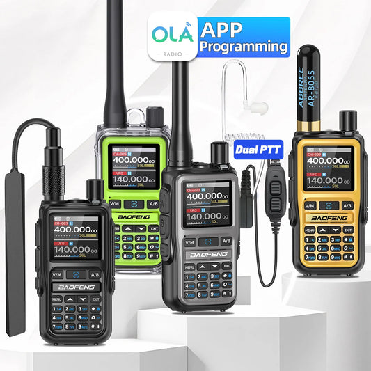 1/2PCS BAOFENG UV-5R Mini Walkie Talkie Dual PTT Wireless Programming Multi-Band Type-C Charge Long Range Ham Radio For Camping