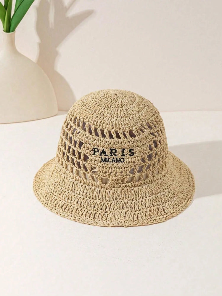 Summer Sun Hats for Women Straw Hat Showing Face Small Bucket Hat Large Brim Sunshade  Sunscreen Seaside Beach Cap Ventilate
