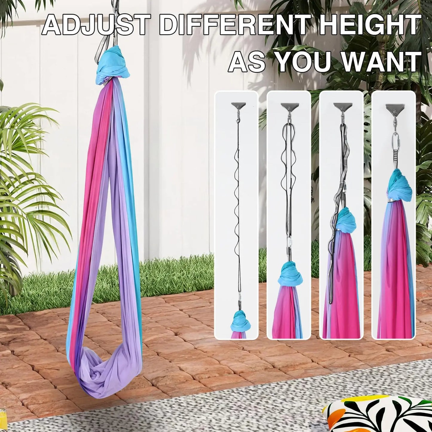 Sensory Swing Hammock Chair For Kids 55x59in Dual Layer Indoor Outdoor Hanging Pod Hammock Swing 300LB With 360 Swivel