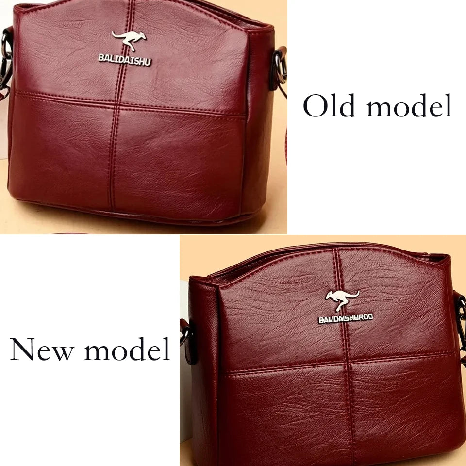 Genuine Soft Pu Leather Handbags for Women Vintage Shoulder Tote Bag Luxury Designer Ladies Large Capacity Purse Bags Sac A Main