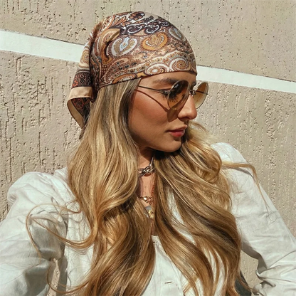 2026 Luxury Floral Print Female Silk Neck Scarf Square Hair Scarves Foulard Head Band Shawls Wraps Neckerchief Bandana Women