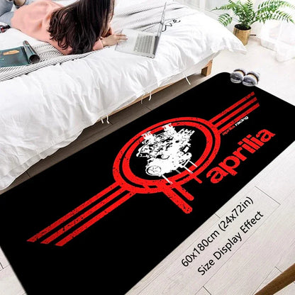 VIKAMA Motorcycle Racing Rug - Non-Slip Floor Mat for Entrance, Anti-Skid Bedside Carpet with Bike Print Home Decor