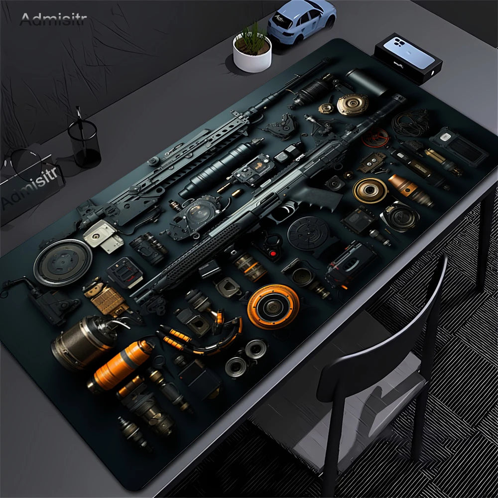 Large Computer Office Game Table Mats Firearms Speed Mouse Pad XXL Rubber Anti-slip Gaming Keyboard Mousepads Long Desk Pads