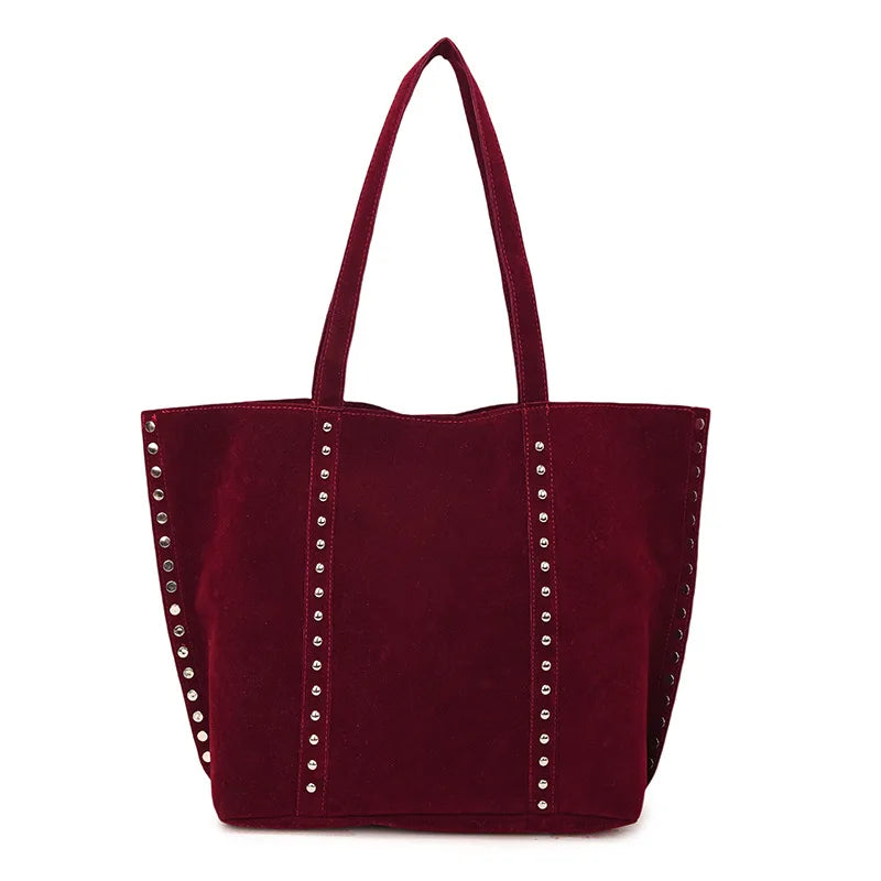Fashion Microfiber Solid Sewing Shoulder Bags 2025 High Quality Retro Sweet Handbags Brand Sequined Large Capacity Bag for Women