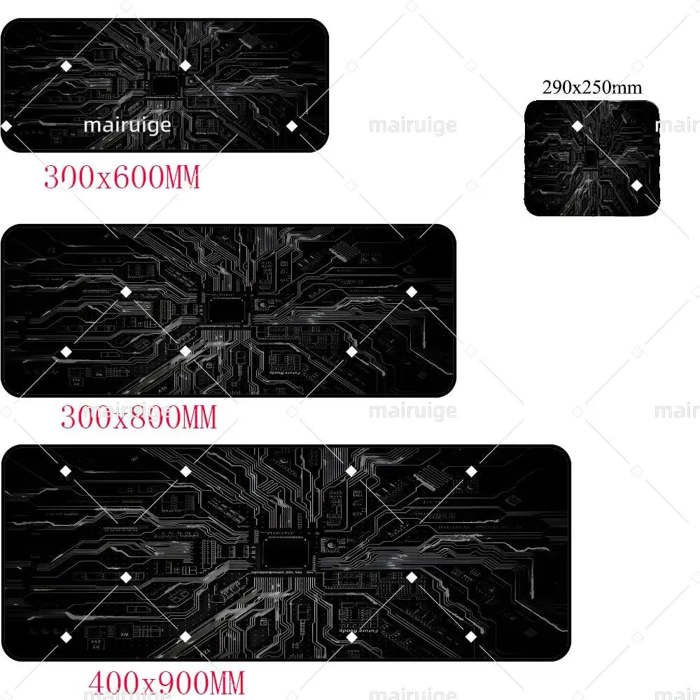 Retro Circuit Board Pattern Mouse Pad Large Computer Accessories Office Game Table Mat Rubber Anti-slip Mousepad Decor Desk Pad