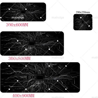 Retro Circuit Board Pattern Mouse Pad Large Computer Accessories Office Game Table Mat Rubber Anti-slip Mousepad Decor Desk Pad