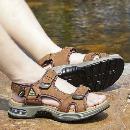 Men Sandals Classic Summer Youth Outdoor Leisure Light Open Toed Beach Shoes Soft Bottom Shock Absorbent Fashion Walking Sandals