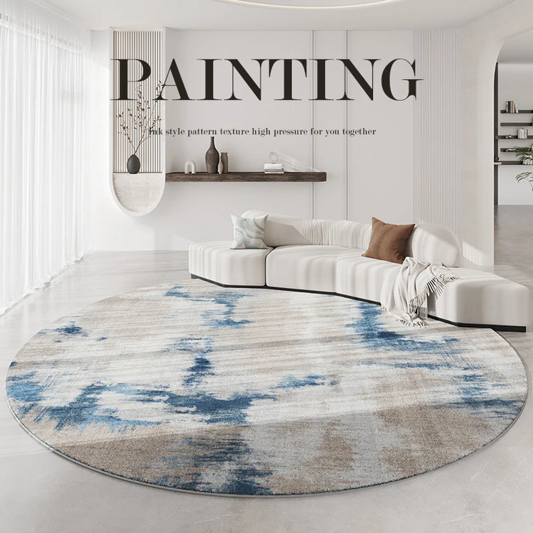 Splash ink living room decoration Round carpet large area lounge anti-slip mat luxury Nordic rugs for bedroom washable study rug