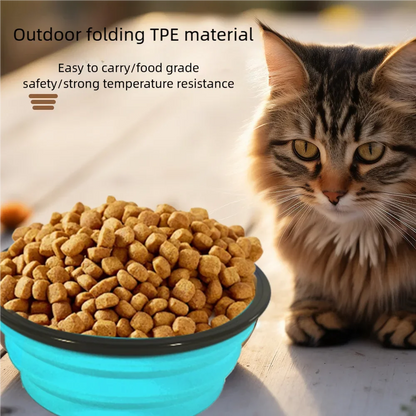 Durable TPR Portable Pet Food Bowl for Cats And Dogs Silicone Collapsible Travel Outdoor Water Food Bowl for Pets