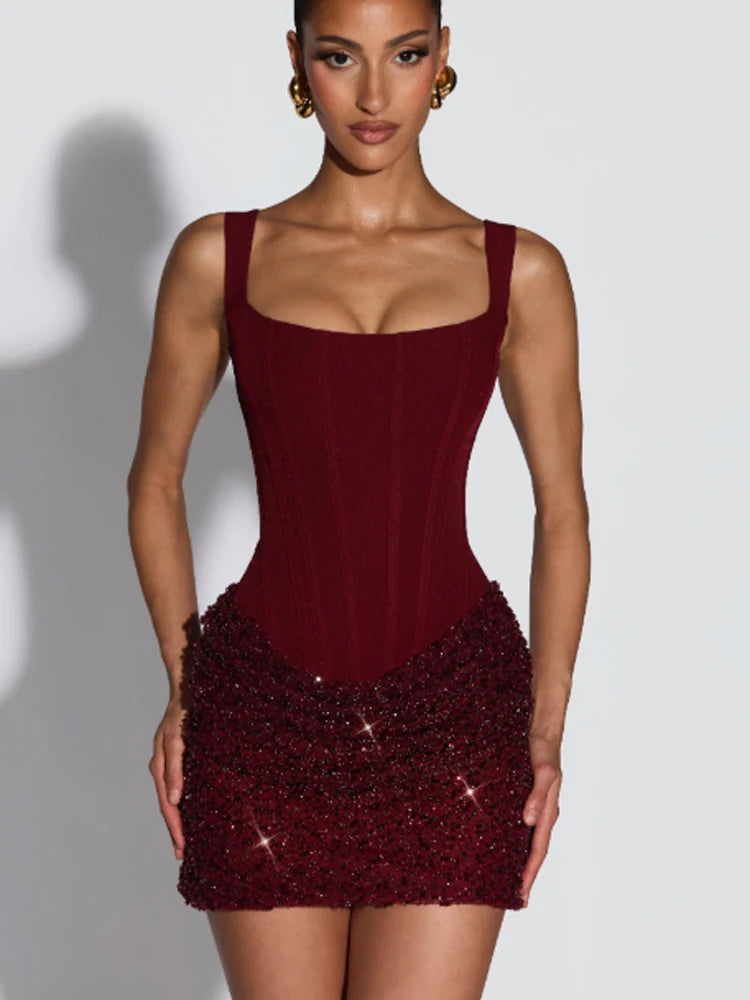 Solid Pleated Strapless Women's Dress Backless Off-shoulder High Waist Split Female Dresses 2026 Sexy Summer Evening Party Gown