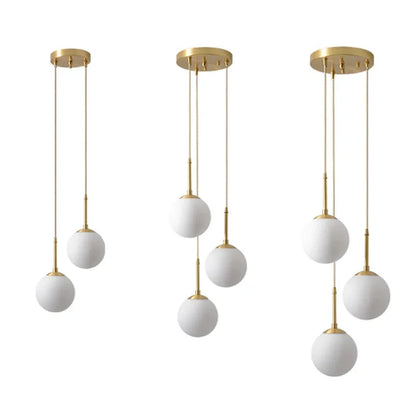 Glass Ball Led Pendant Lamp Modern Fixtures Chandelier Lights for Dining Room Indoor Hotel Lobby Home Decor Stairs Hanging Lamp