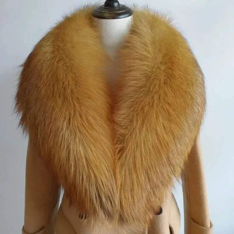 Real Fox Fur Collar for Women Coat Jacket Female Wraps Winter Warm Fur Scarf Extra Large Size Neck Warmer Fur Shawls Scarves