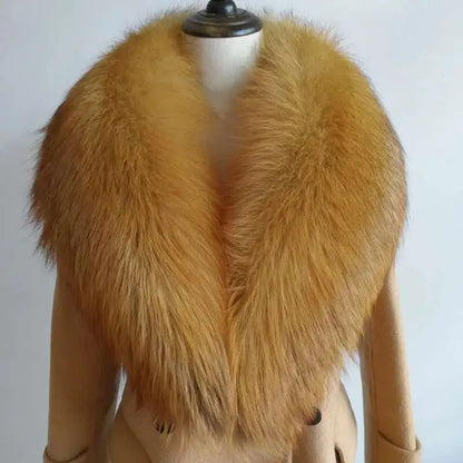 Real Fox Fur Collar for Women Coat Jacket Female Wraps Winter Warm Fur Scarf Extra Large Size Neck Warmer Fur Shawls Scarves