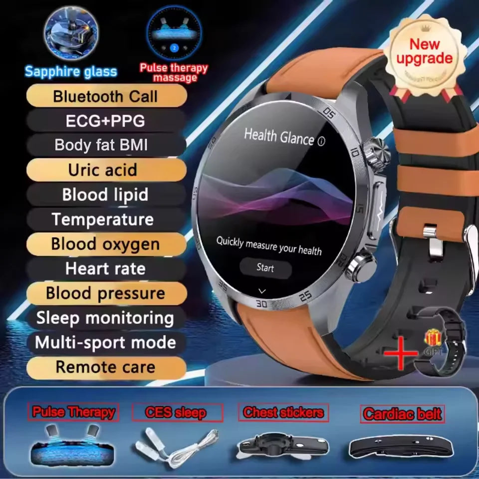 2026 New Medical Grade ECG Smart Watch Laser Treatment Accurate Measurement Blood Lipid Blood Oxygen BMI Sport Health Smartwatch