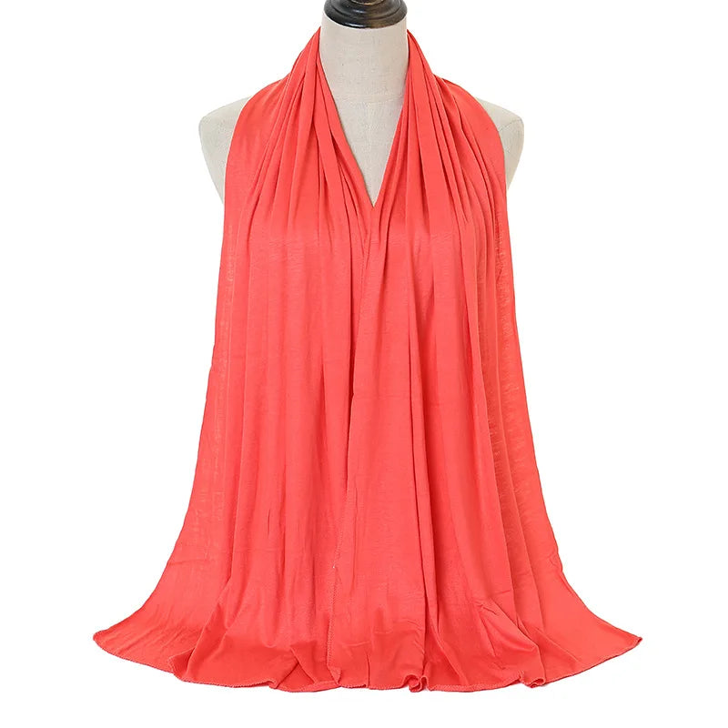 Ramadan Modal Cotton Jersey Hijabs For Woman Long Muslim Shawl Plain Soft Turban Niqab Head Wraps Scarf Women Hijab