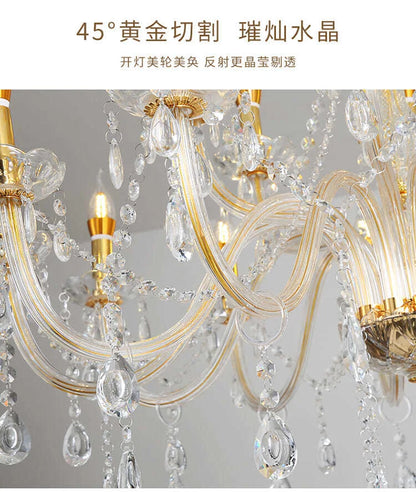 Europe Luxury Chandelier Lights Crystal Chandeliers Home Decor Loft Living Dining Room Kitchen Pendant Indoor Lighting Fixture