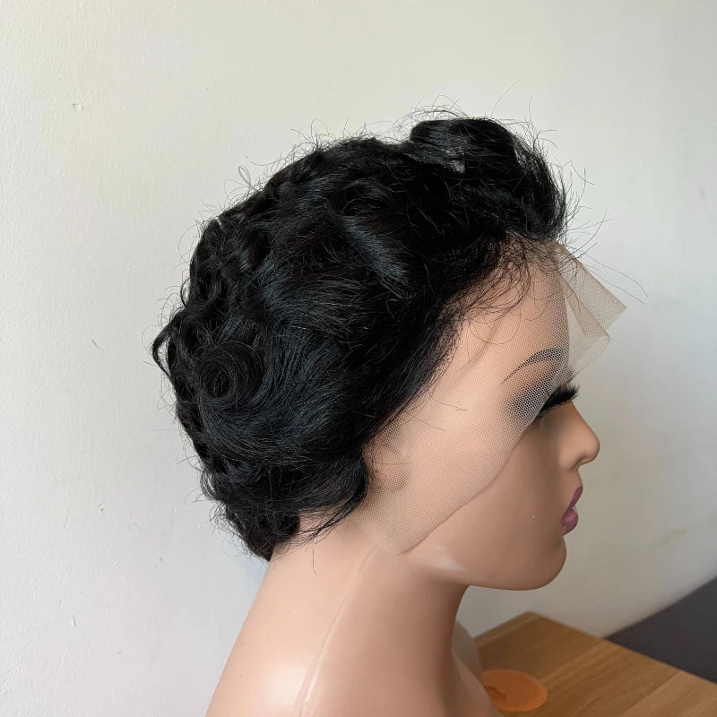 Premium Human Hair 13x4 Lace Frontal Wigs for Women 4inches Wavy Brazilian Remy Pre-Plucked Natural Hairline Ear To Ear Lace