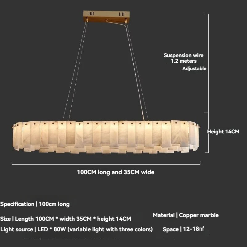 Minimalist Luxury Pendant Lights Solid Brass Natural Spanish Marble Chandelier Elegant for Living Room Dining Room Bedroom