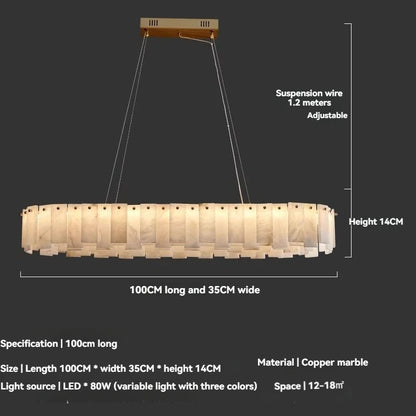 Minimalist Luxury Pendant Lights Solid Brass Natural Spanish Marble Chandelier Elegant for Living Room Dining Room Bedroom