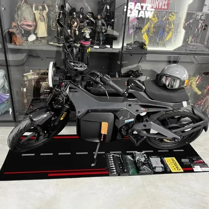 VIKAMA Motorcycle Display Mat Durable Anti Slip Racing Runner Rug Garage Parking Floor Mat Home Decoration