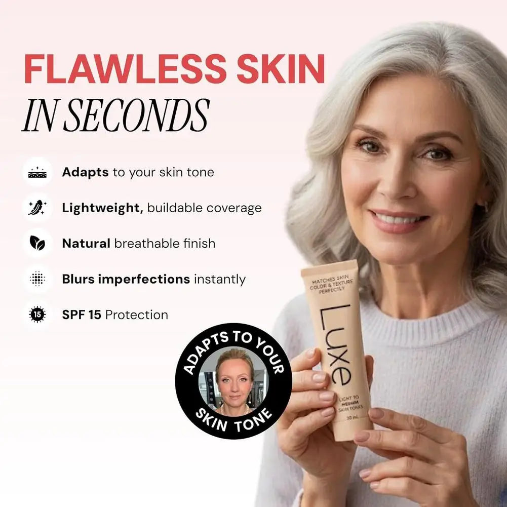 Korean Luxe Color-Adjusting Liquid Foundation Natural Matte Moisturizing Concealer Long Lasting Full Coverage Base Makeup