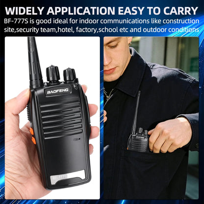 Baofeng BF-777S 5W UHF 400-470MHz Walkie Talkie 16CH 1500mAh Lithium Battery Long Range Two Way Radio for Construction Hotel