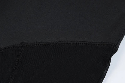 Hugcitar Mesh Long Sleeve Black Zip Up See Through Sheer Sexy Bodycon Jumpsuit 2025 Summer Women Romper Beach Festival Club Y2K