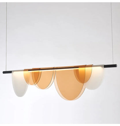 Nordic Blue Amber Acrylic Pendant Lights Living Room Makaron Hanging Lamp for Bedroom Dinning Room