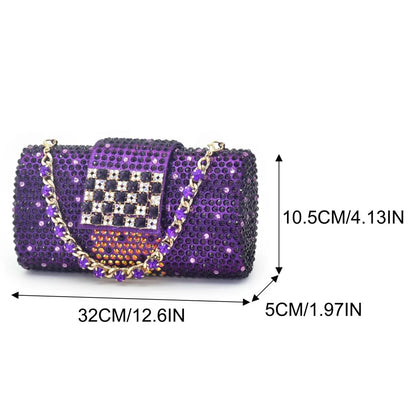 Women Nigerian Italian Shoes and Bags Set Decorated with Rhinestone Luxury Shoe and Bag Set for Party in Women Ladies Pumps