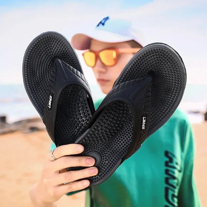 Massage Flip Flops for Men Summer Breathable Beach Shoes Sandals Men Luxury Flip Flops Breathable Plus Plus Size Men Slippers 46