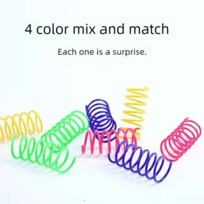 4Pcs Interactive Colorful Gauge Kitten Coil Spiral Springs Cat Toys for Kittens And Cats Pet Products