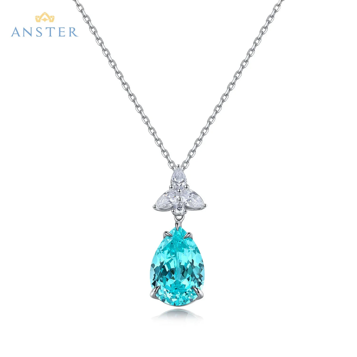 Women Diamonds Pendant Necklaces Charms 925 Silver Lab Paraiba Jewelry
