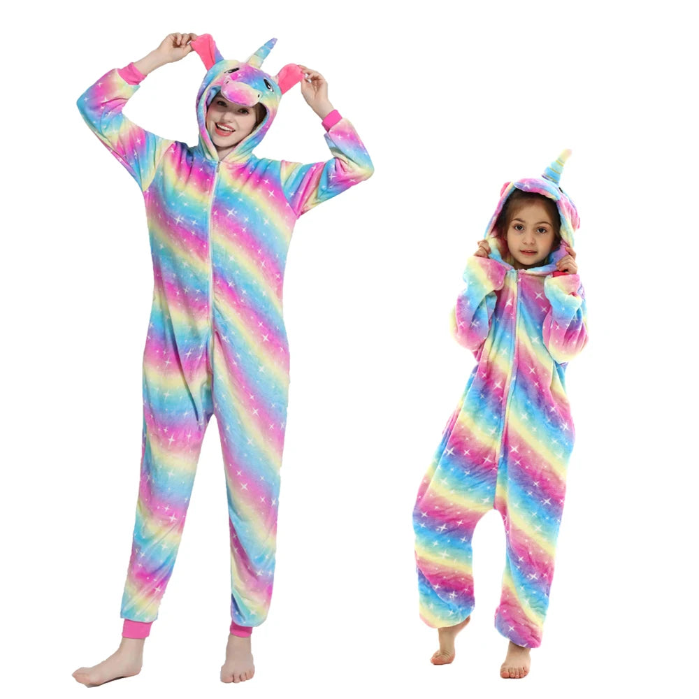 Adults Animal Cosplay Pajamas Flannel Onesies Costume Jumpsuit Pajamas Hooded Sleepwear Halloween One Piece for Performing