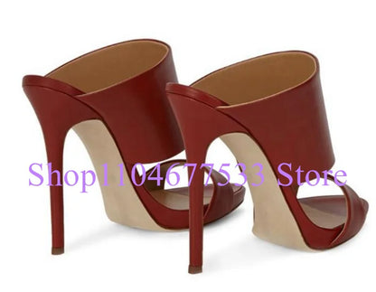 Fashion Stiletto Heel Lady Slipper Sandals Luxury Champagne Gold High Heels Sandals Shoes Woman Large Size Casual Sandals