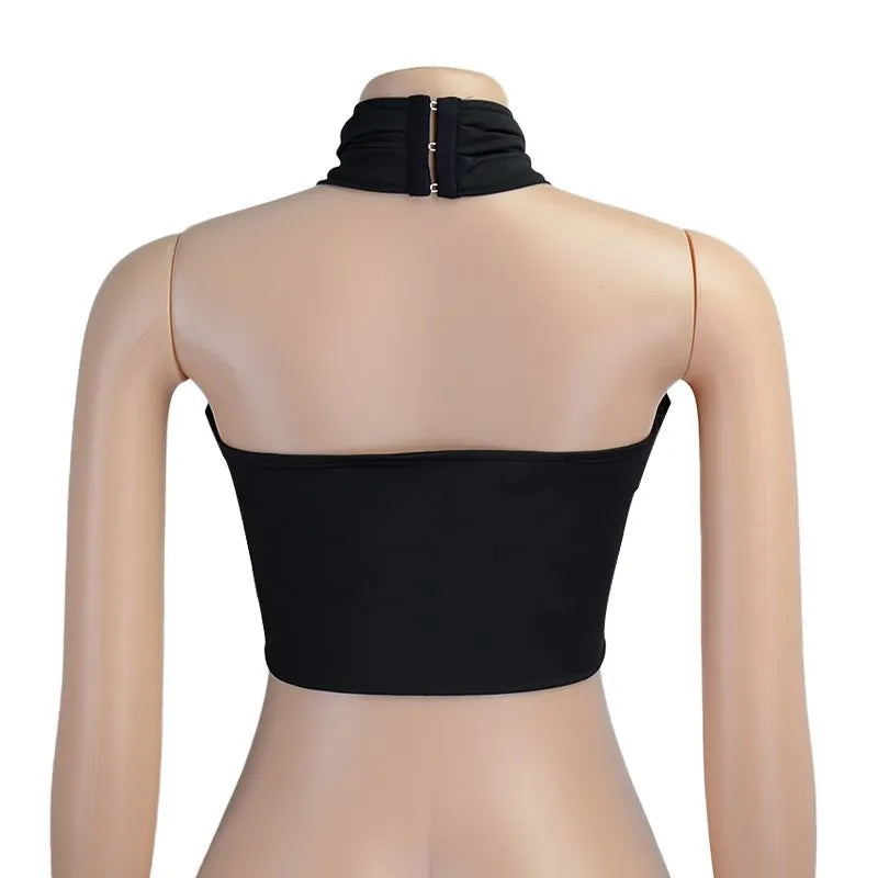Women Strappy Cross Over Front Cut Out Halter Neck Sleeveless Backless Wrap Crop Top Bandage Vest Summer Sexy Tops Woman Clothes