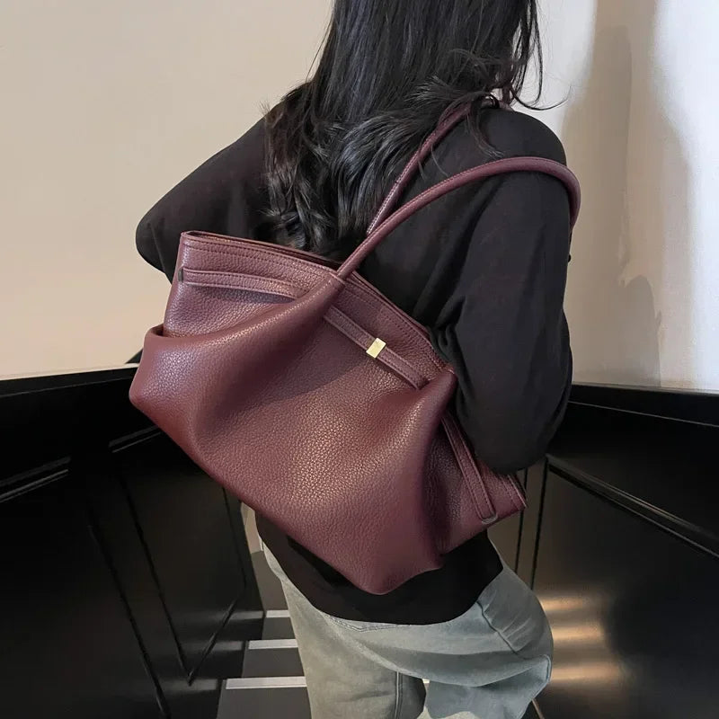 2026 French Style Women Tote Bag Large Capacity Luxury Underarm Bag Casual Single Shoulder Handbag Daily Commute Shopping Bags