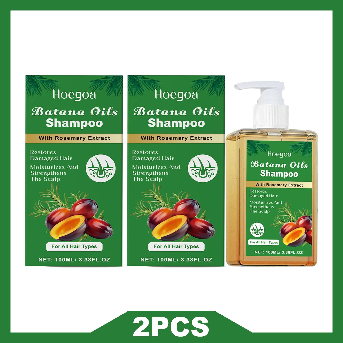 HOEGOA Batana Oils Shampoo All-Round Scalp Care Keep Healthy Luster Promotes Hair Growth Prevents Hair Loss