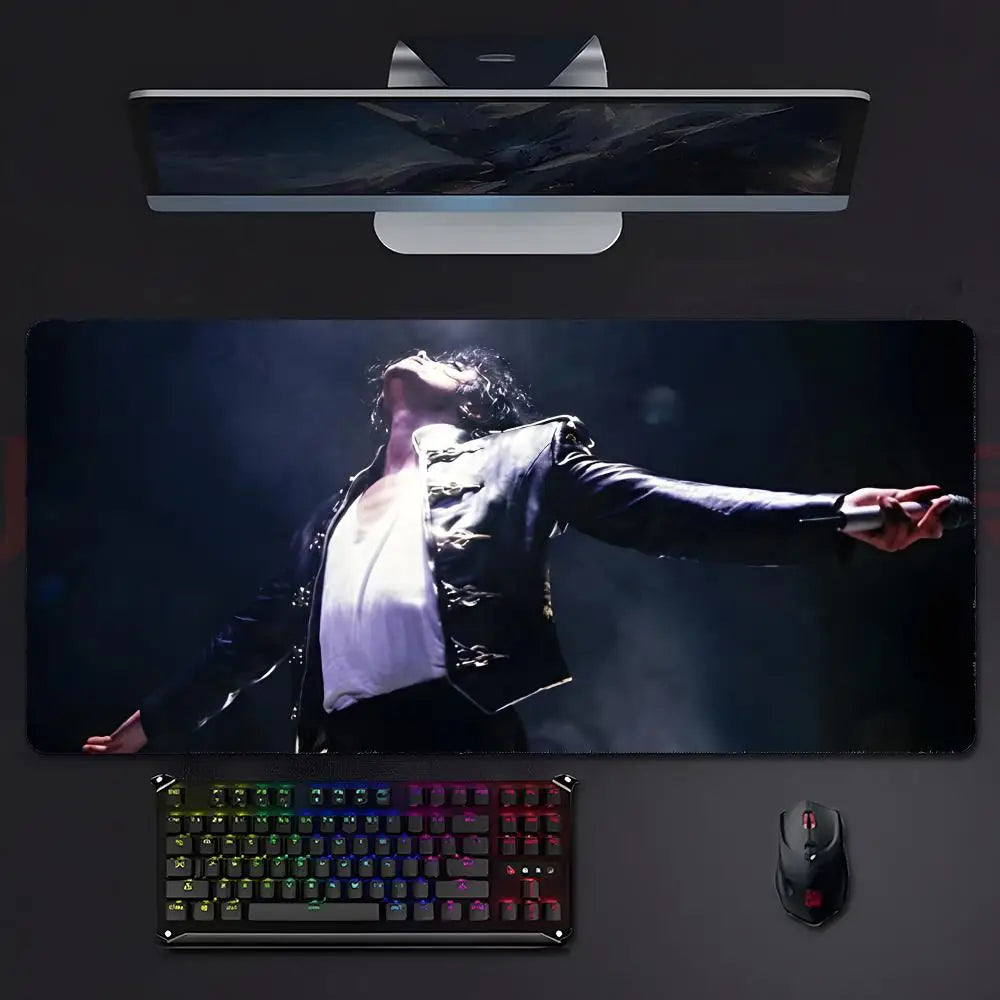 Pop Music M-Michael Jackson Mouse Pad Mousepad Large Gaming LockEdge Thickened PC Table Desk Mat