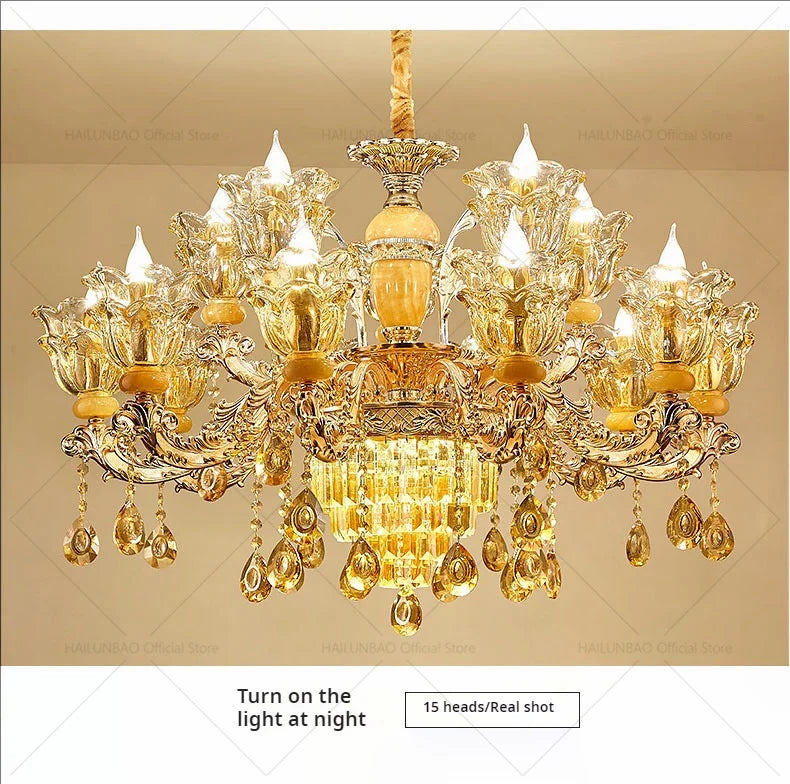 Postmodern Chandelier Living Room Lights European Dining Room Bedroom Home Master Luxury Atmospheric Lamps Villa Crystal Lamps