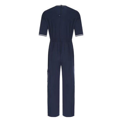 Adult Mens Alzheimer Adaptive Jumpsuit Special Needs Clothing Round Neck Half Sleeve Elastic Waist Zipper Rompers with Pocket