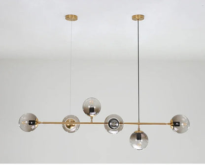 Nordic LED Pendant Lights Modern Hanglamp Glass Ball Light for Living Room Suspension Chandelier Smoke Gold Hanging Lamp Decor