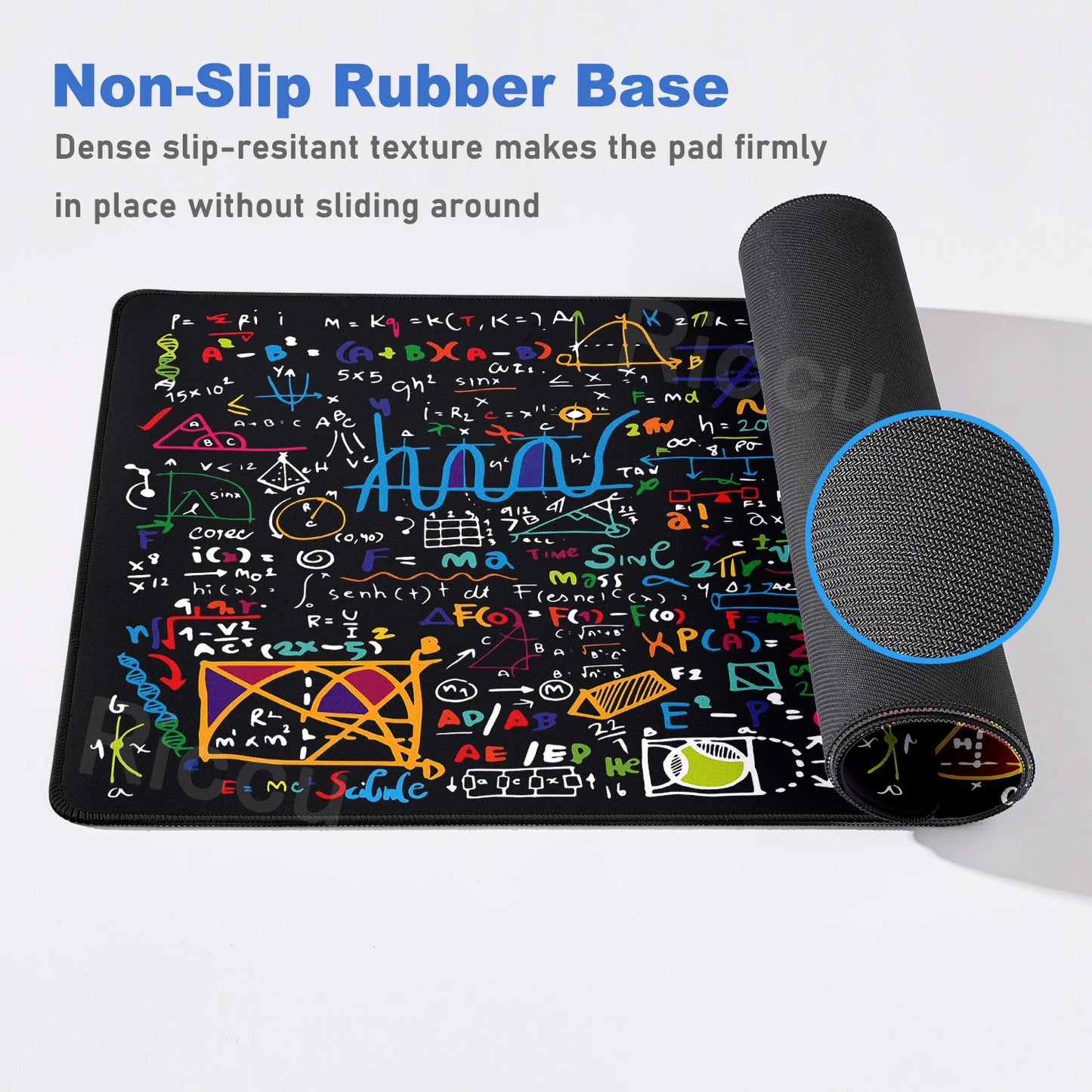 Formula Science Mousepad XXL Black Desk Mats MousePads Keyboard Pad Geometric Math Formula Gamer Anti-slip PC Extended Table Mat