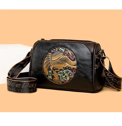 Women Crossbody Bag for Women Elephant Bags Fashion Print High Quality Leather Shoulder Bag Messenger Bags Sac a Main